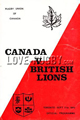 Canada v British Isles 1966 rugby  Programme